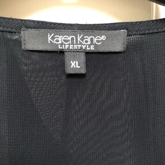 Karen Kane sheer black ruffled blouse - Picture 7 of 7